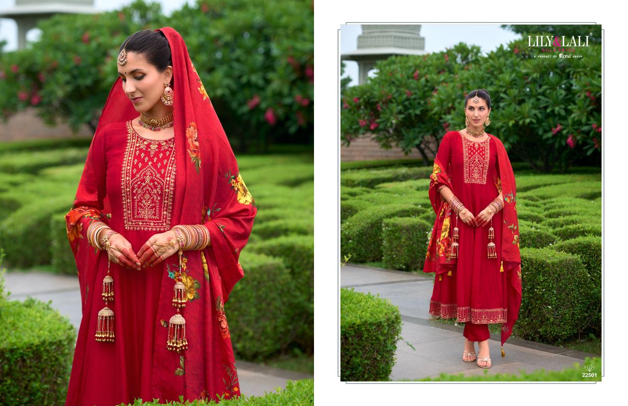 Lily And Lali Karwa Anarkali Top Bottom With Dupatta Collection