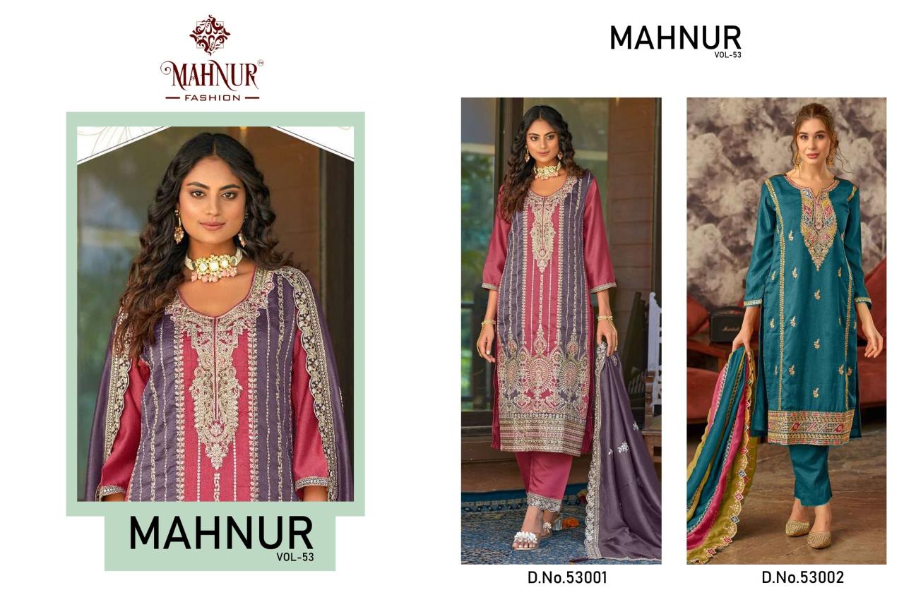 Mahnur Vol 53 Embroidered Pakistani Salwar Kameez Collection