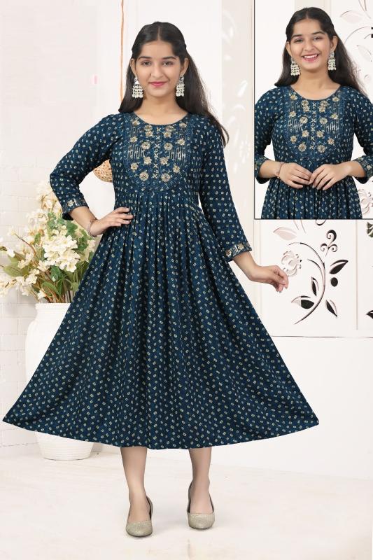 Raahi Kurti 8584 Rayon Printed Kids Wear Collection