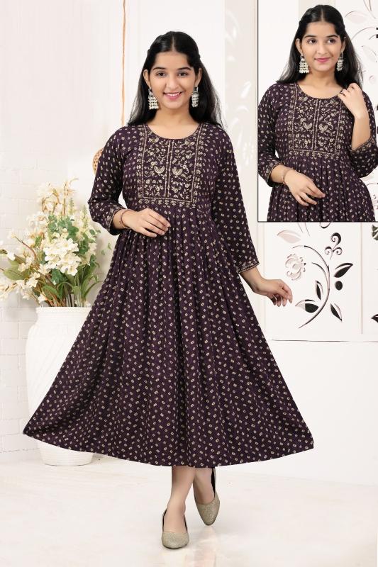 Raahi Kurti 8584 Rayon Printed Kids Wear Collection