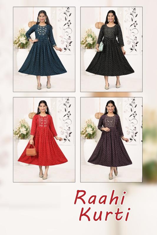 Raahi Kurti 8584 Rayon Printed Kids Wear Collection