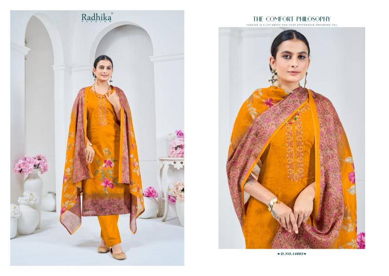 Radhika Azara Fulkari Cotton Printed Dress Material Collection