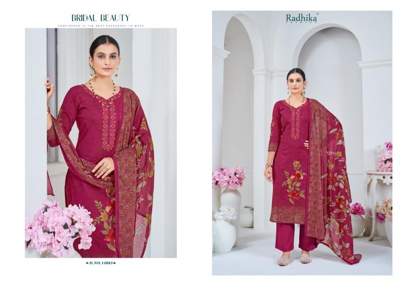 Radhika Azara Fulkari Cotton Printed Dress Material Collection