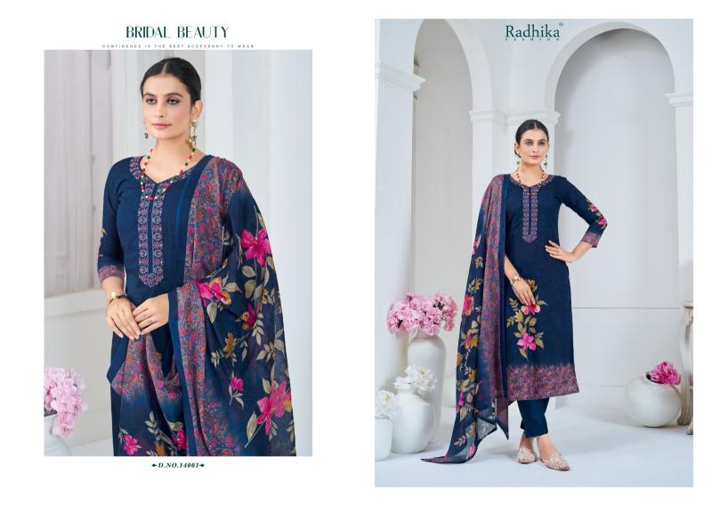 Radhika Azara Fulkari Cotton Printed Dress Material Collection