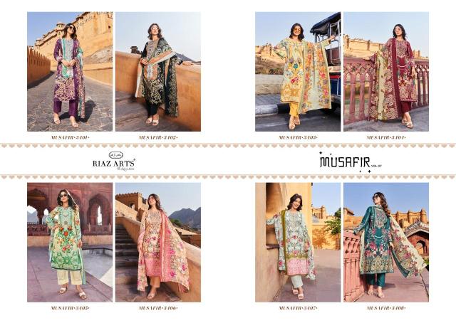 Riaz Arts Musafir Vol 7 Lawn Digital Printed Dress Material Collection