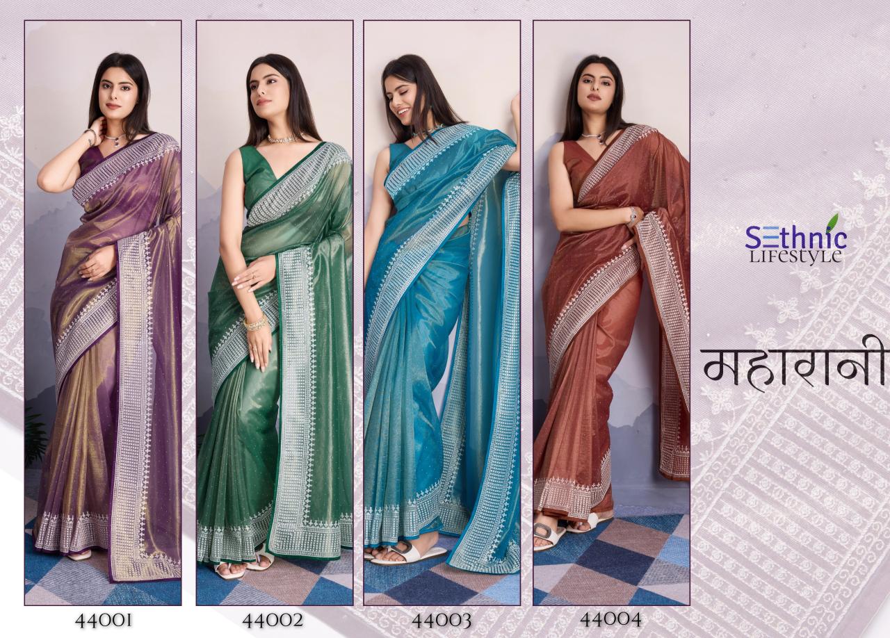 Sethnic Maharani Twill Net Fancy Saree Collection