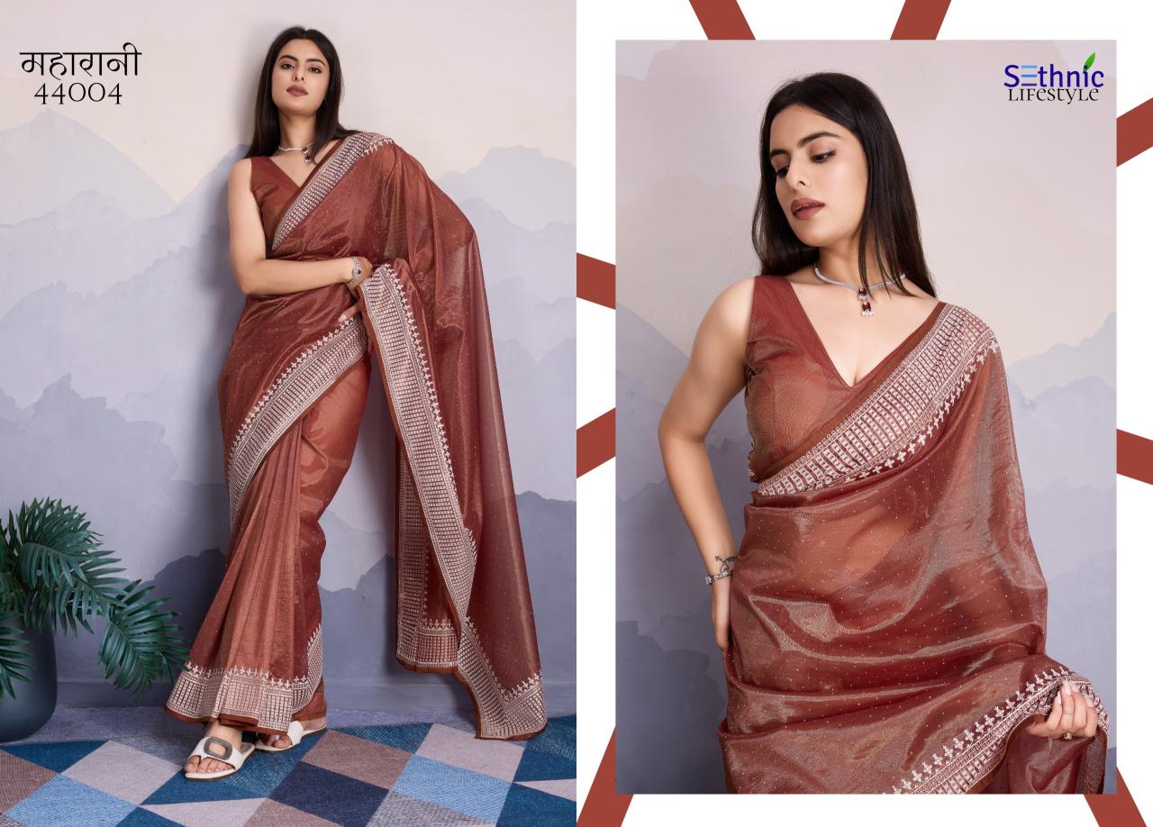 Sethnic Maharani Twill Net Fancy Saree Collection