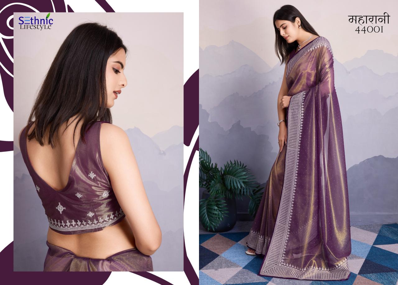 Sethnic Maharani Twill Net Fancy Saree Collection