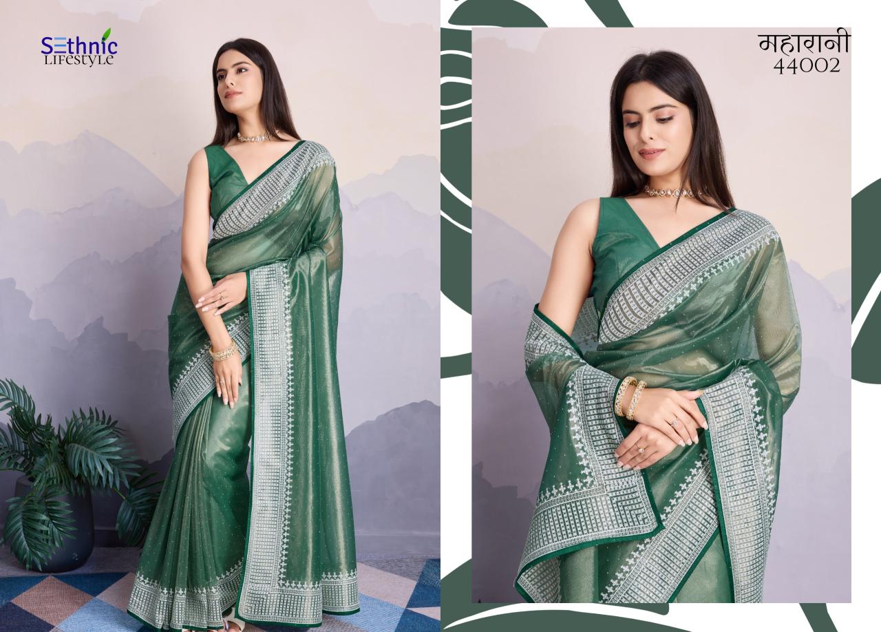 Sethnic Maharani Twill Net Fancy Saree Collection