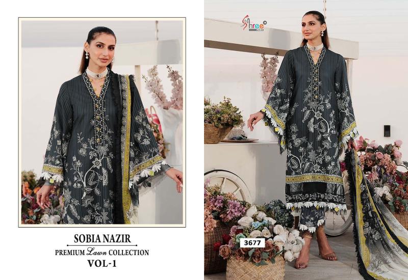 Shree Sobia Nazir Premium Lawn Collection Vol 1 Cotton Dupatta Suit