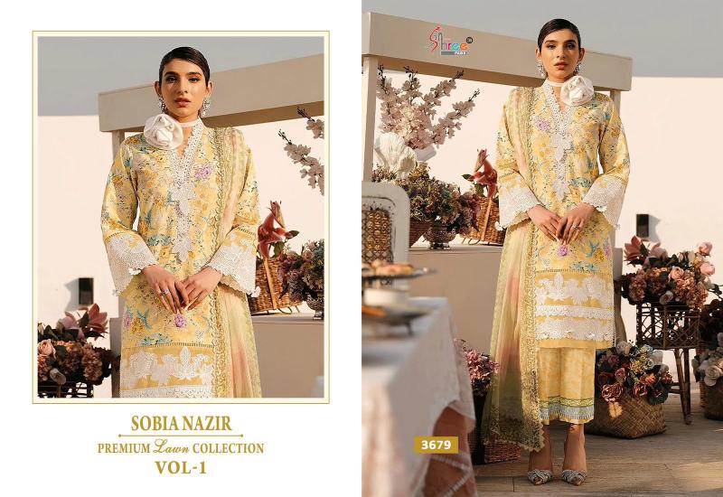 Shree Sobia Nazir Premium Lawn Collection Vol 1 Cotton Dupatta Suit