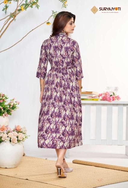 Suryajyoti Belt Vol 8 Rayon Printed Kurti Collection