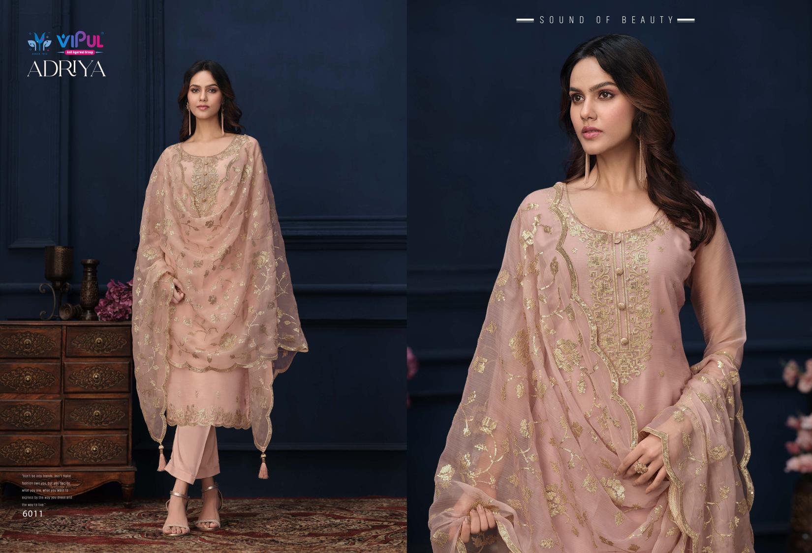 Vipul Adriya Organza Designer Salwar Suits Collection