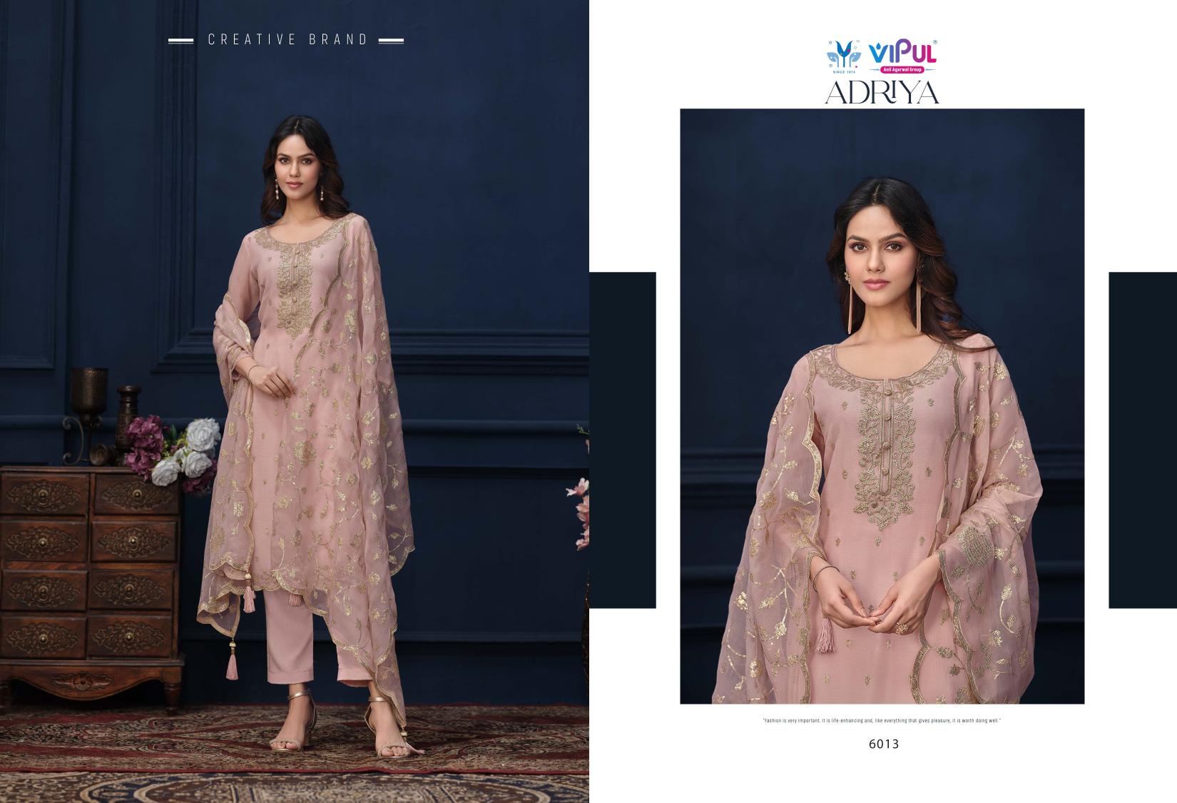 Vipul Adriya Organza Designer Salwar Suits Collection