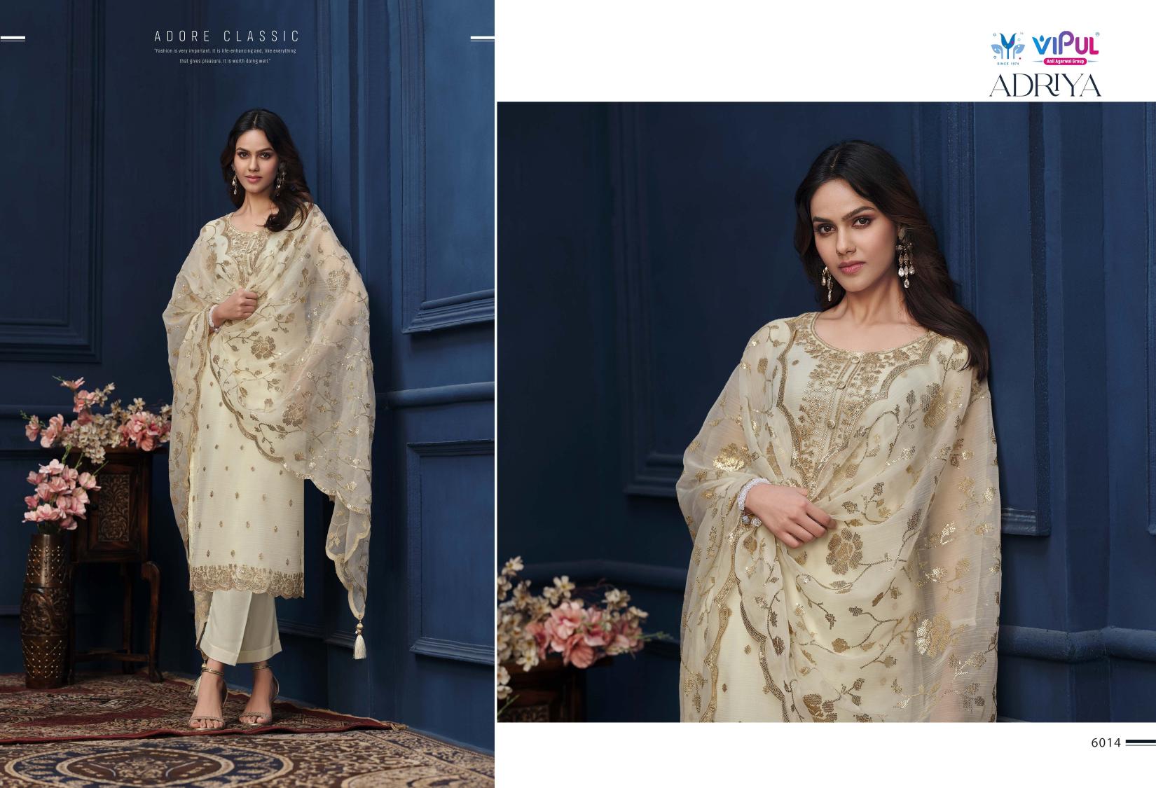 Vipul Adriya Organza Designer Salwar Suits Collection