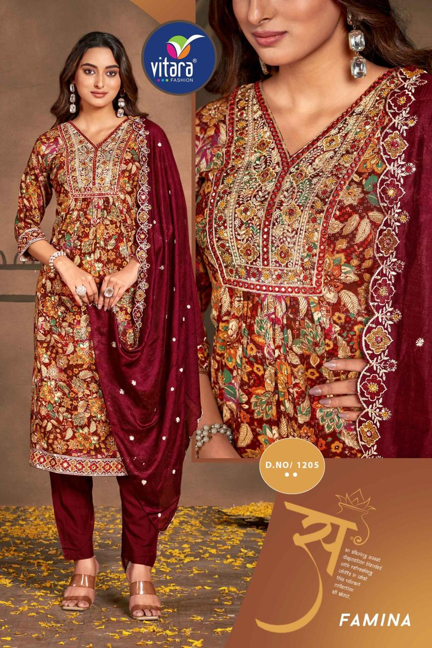 Vitara Famina Kurti Bottom With Dupatta Collection