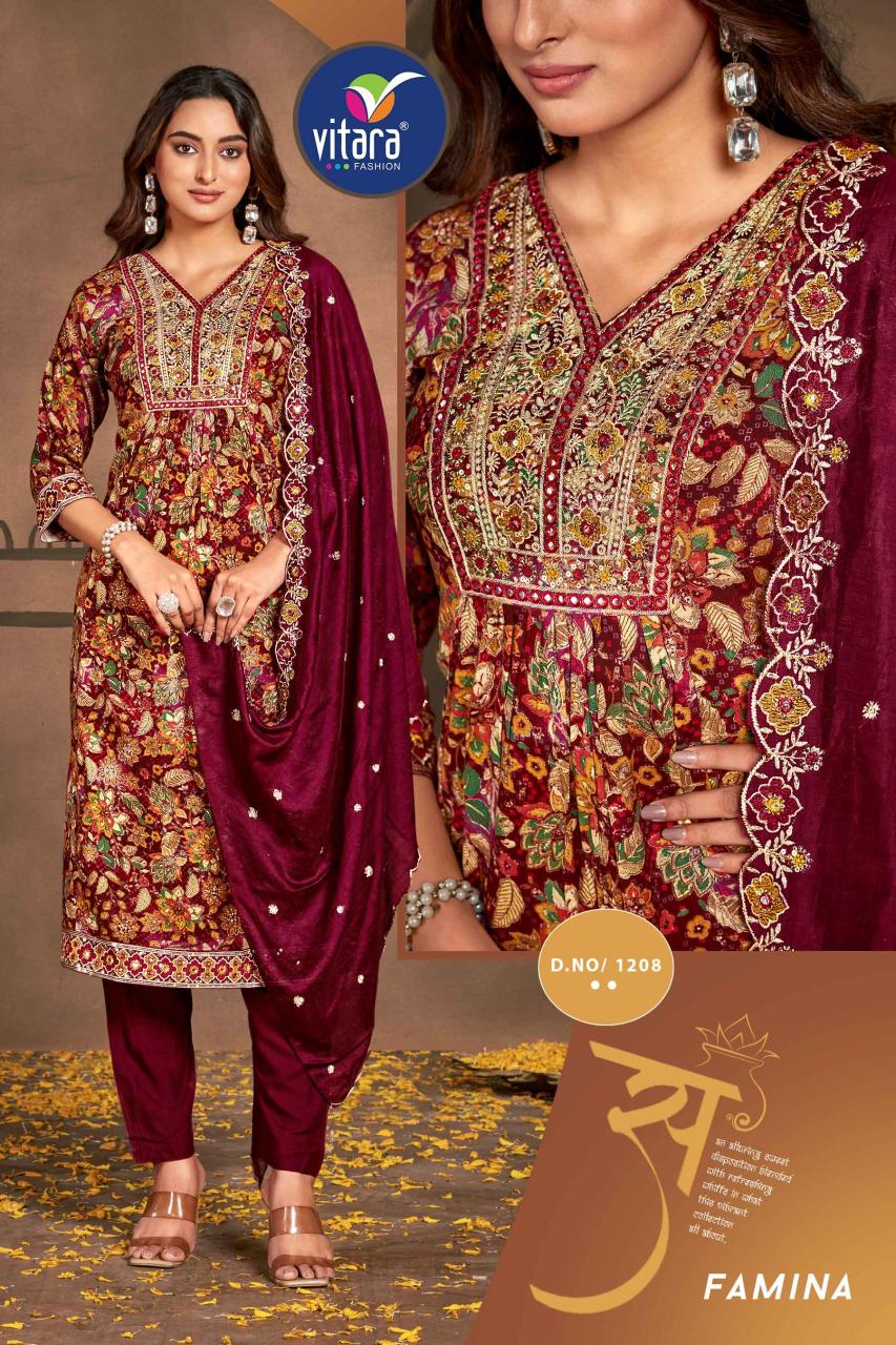 Vitara Famina Kurti Bottom With Dupatta Collection