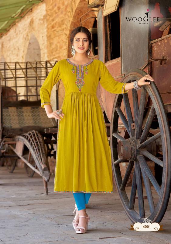 Wooglee Ananta Fancy Rayon Kurti Collection