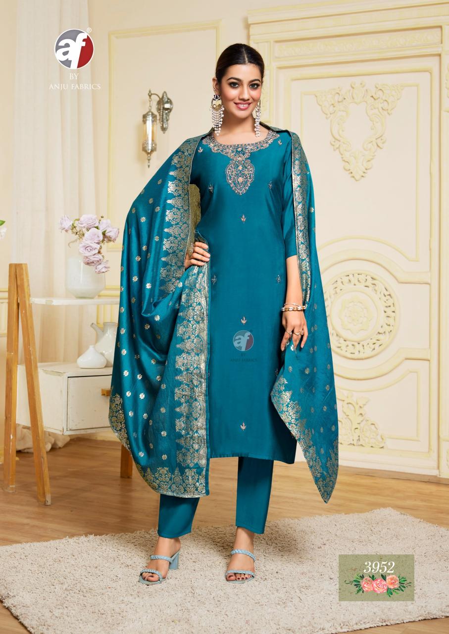 Af Vastra Vol 4 Roman Silk Kurti Bottom With Dupatta Collection