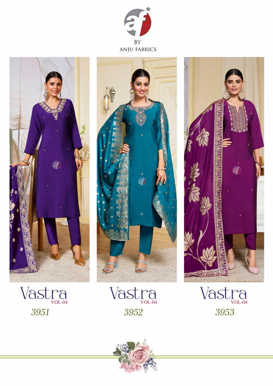 Af Vastra Vol 4 Roman Silk Kurti Bottom With Dupatta Collection