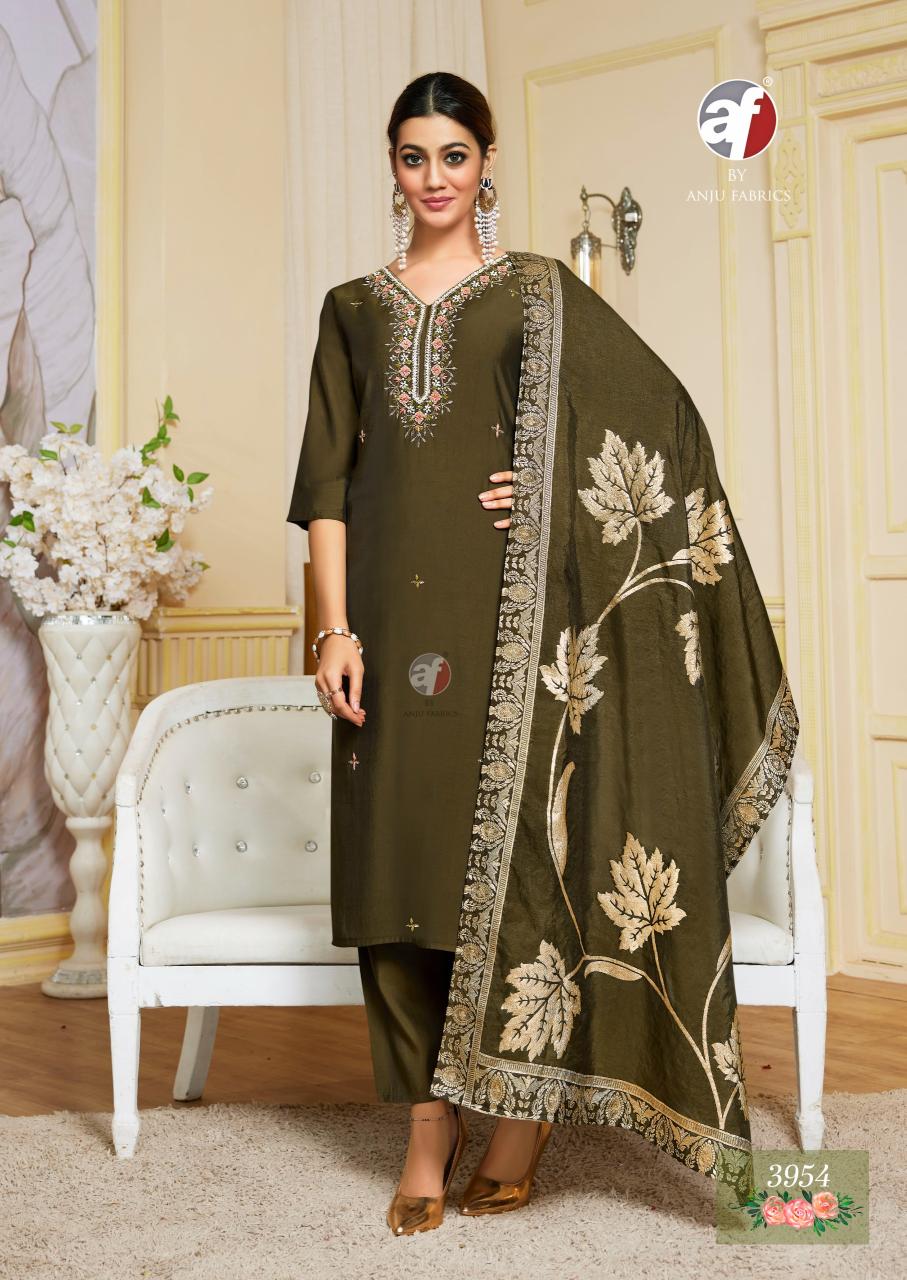 Af Vastra Vol 4 Roman Silk Kurti Bottom With Dupatta Collection