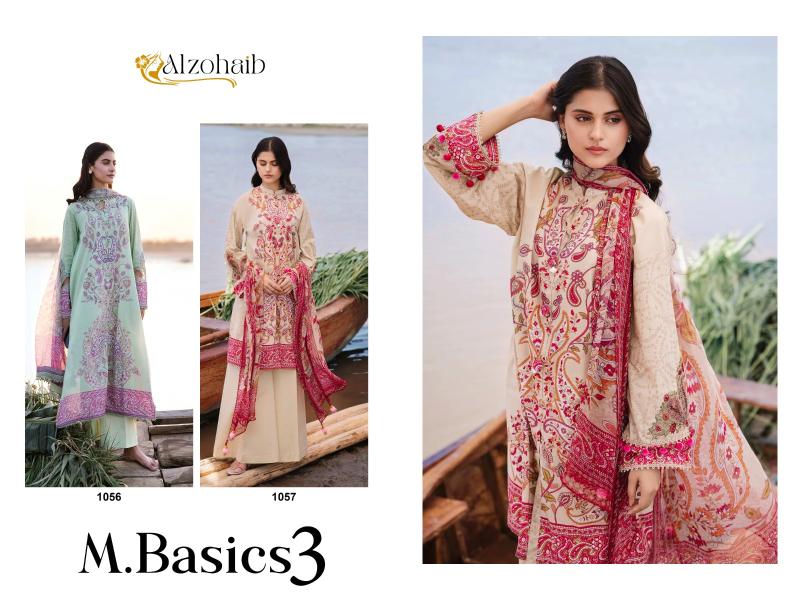 Alzohaib M Basics 3 Chiffon Dupatta Pakistani Suits Collection