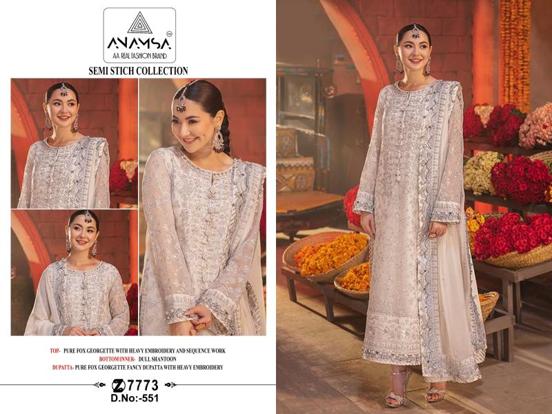 Anamsa 551 Georgette Pakistani Salwar Kameez