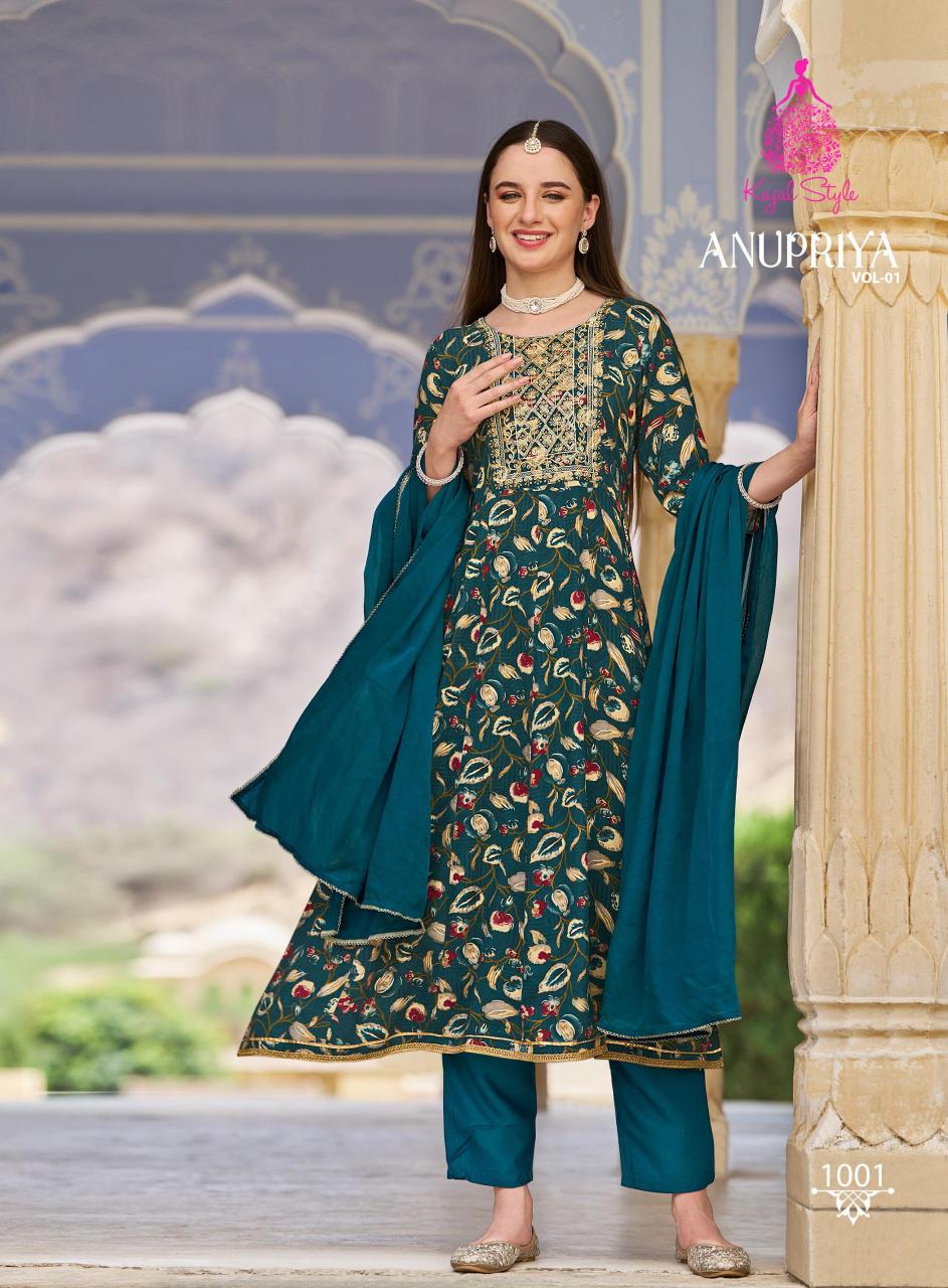 Anupriya Vol 1 By Kajal Style Fancy Kurti Pant With Dupatta