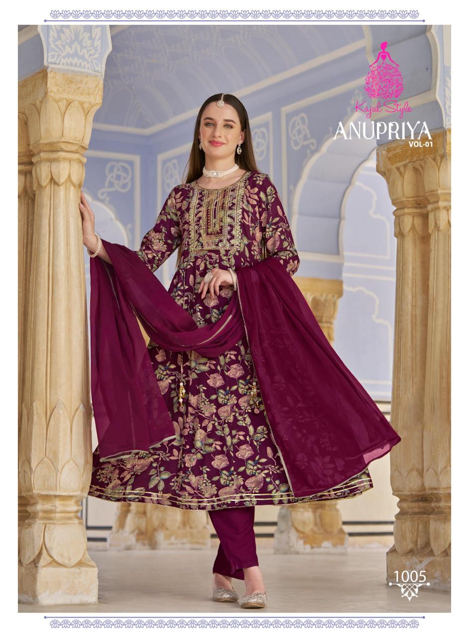 Anupriya Vol 1 By Kajal Style Fancy Kurti Pant With Dupatta