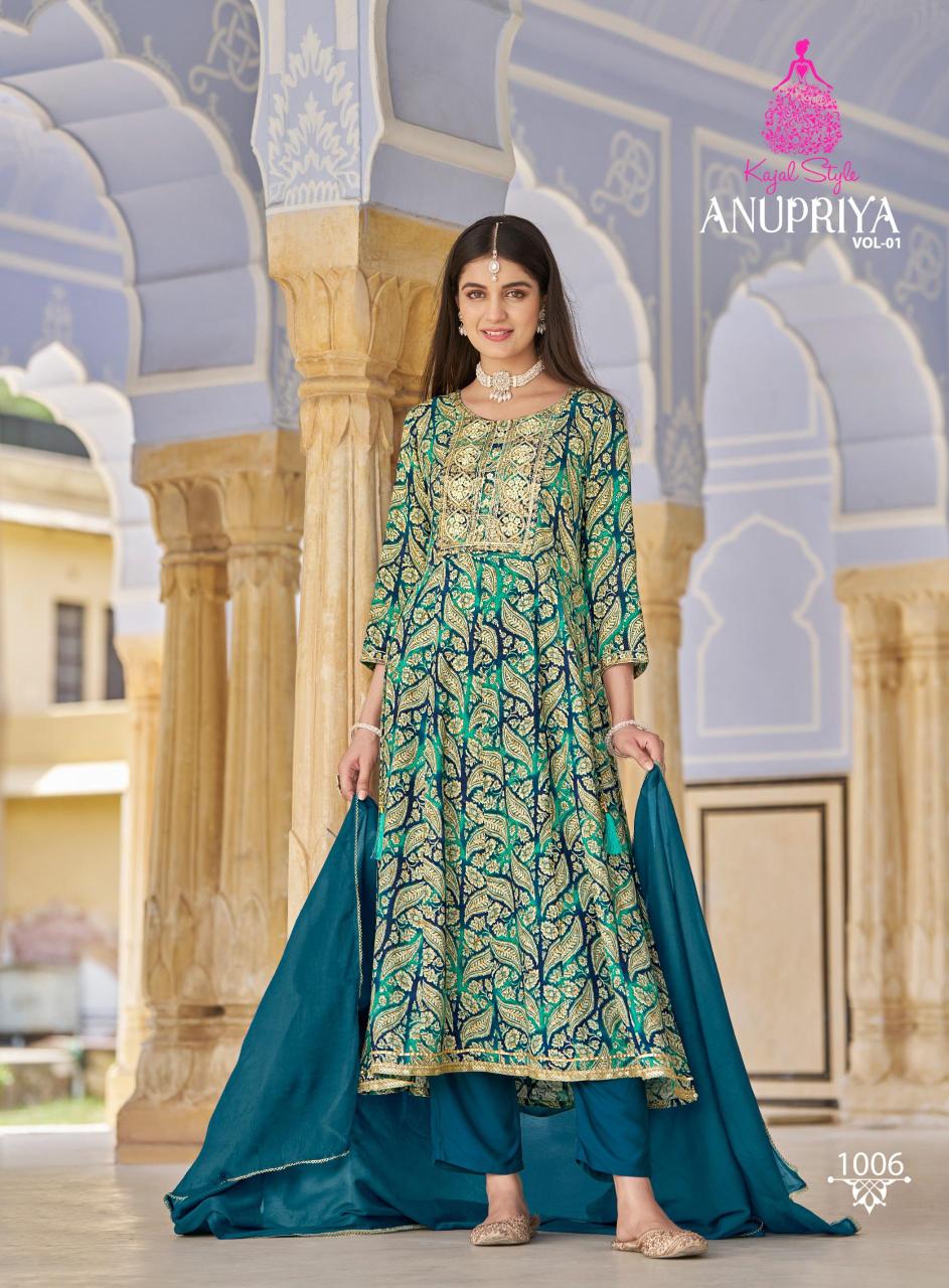 Anupriya Vol 1 By Kajal Style Fancy Kurti Pant With Dupatta