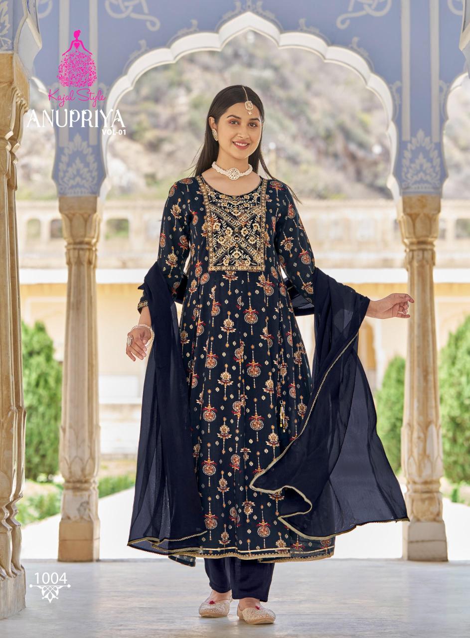 Anupriya Vol 1 By Kajal Style Fancy Kurti Pant With Dupatta