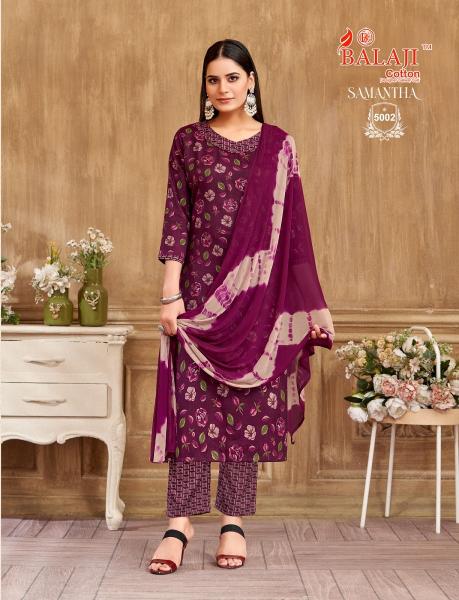 Balaji Samantha Vol 5 Rayon Printed Kurti Bottom With Dupatta