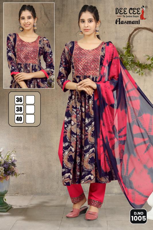 Deecee Aasmani Rayon Designer Kurti Bottom With Dupatta