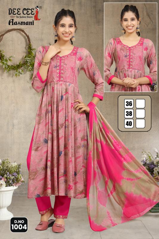 Deecee Aasmani Rayon Designer Kurti Bottom With Dupatta