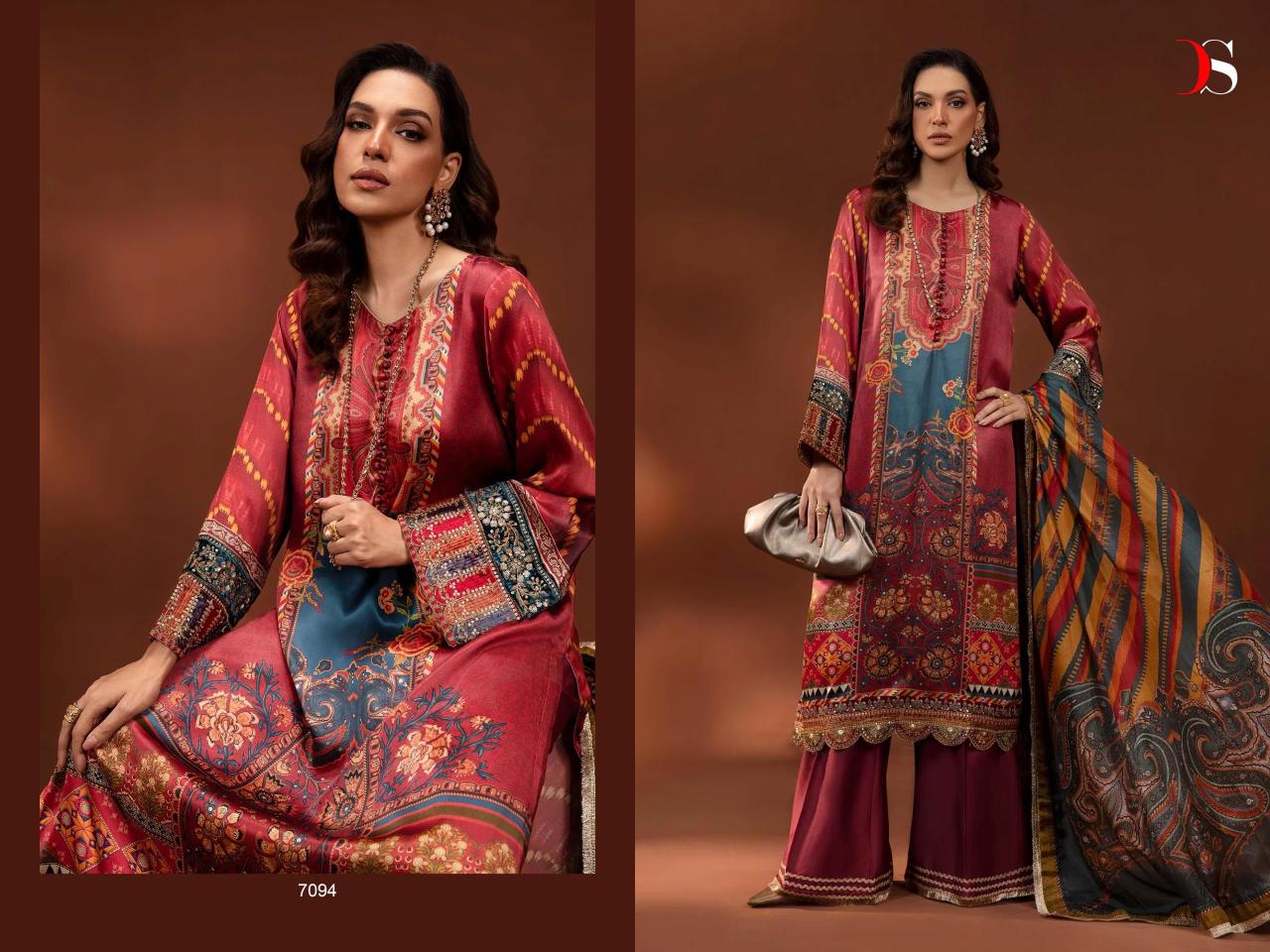 Deepsy Mariab Silk Embroidered Pakistani Salwar Suit Collection