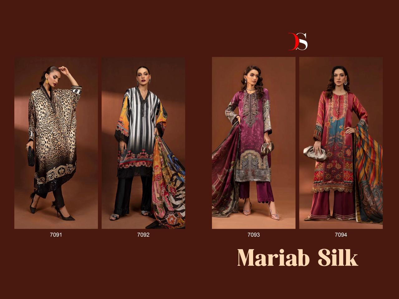 Deepsy Mariab Silk Embroidered Pakistani Salwar Suit Collection