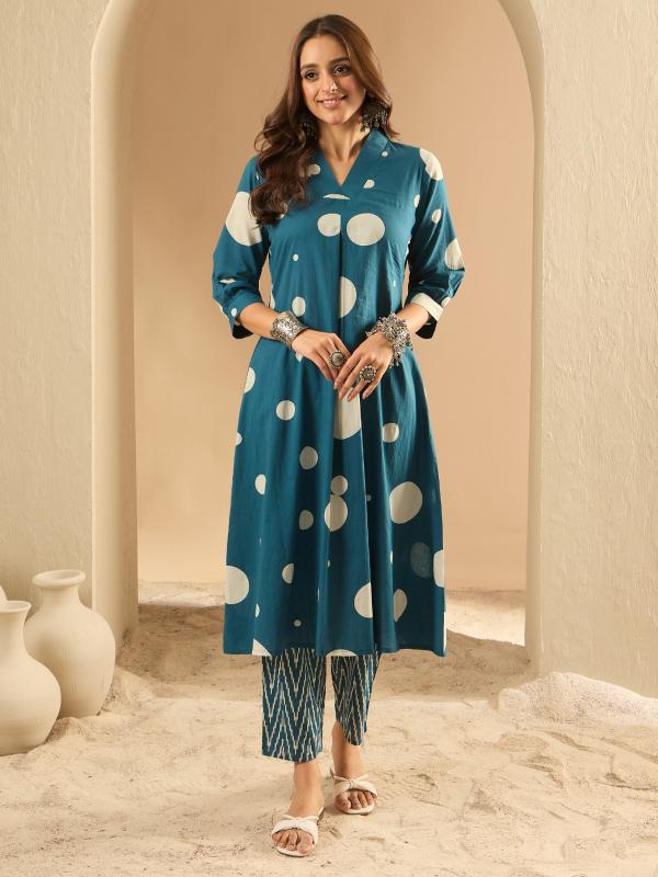 Indo Era 2520 Printed Cotton Kurti With Bottom