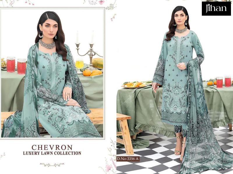 Jihan Chevron 3356 Chiffon Dupatta Pakistani Salwar Kameez