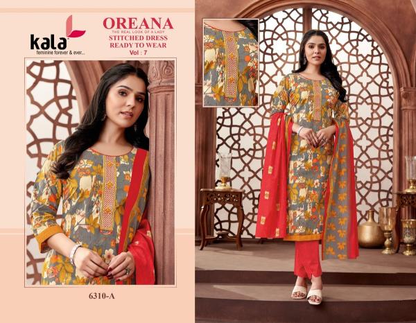 Kala Oreana Vol 7 Ready Made Cotton Printed Dress