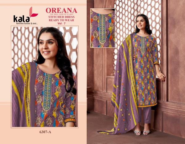 Kala Oreana Vol 7 Ready Made Cotton Printed Dress