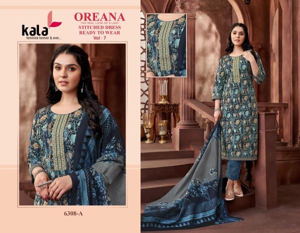 Kala Oreana Vol 7 Ready Made Cotton Printed Dress