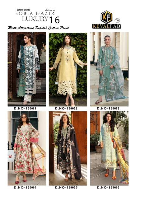 Keval Sobia Nazir Luxury Vol 16 Cotton Dress Material Collection