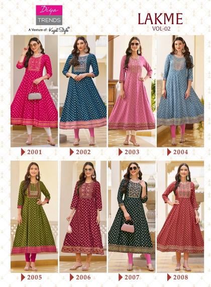 Lakme Vol 2 By Diya Trends Rayon Fancy Kurti Collection