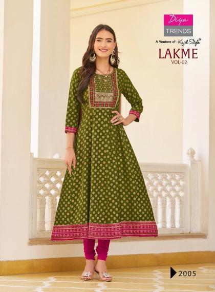 Lakme Vol 2 By Diya Trends Rayon Fancy Kurti Collection