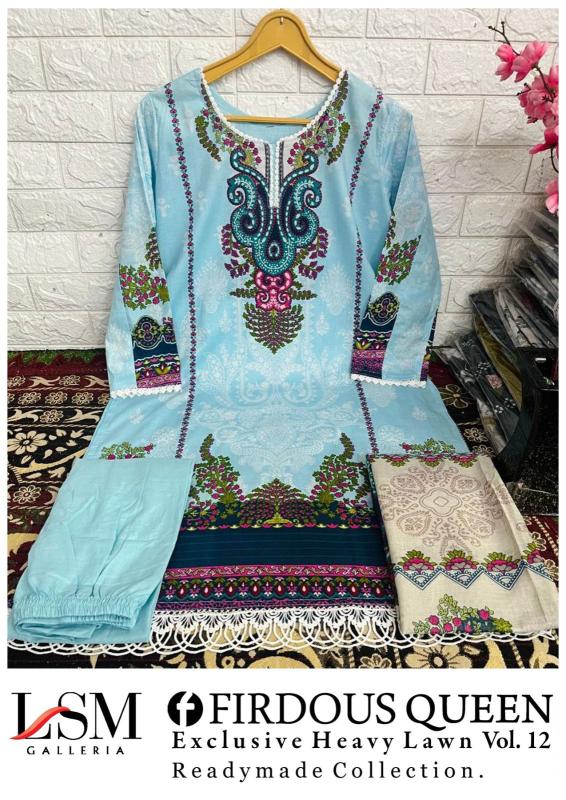 Lsm Firdous Queen Vol 12 Ready Made Cotton Printed Collection