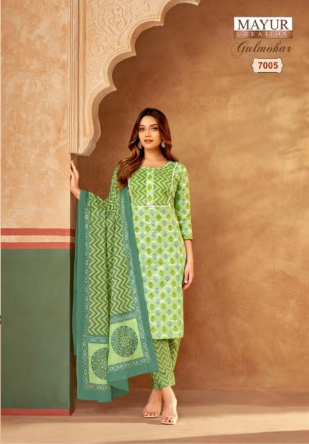 Mayur Gulmohar Vol 7 Designer Cotton Kurti Bottom With Dupatta