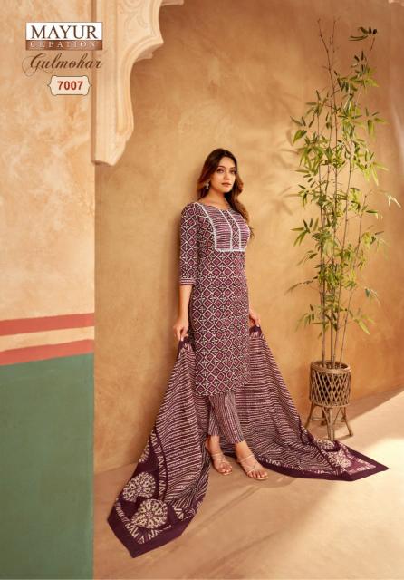 Mayur Gulmohar Vol 7 Designer Cotton Kurti Bottom With Dupatta