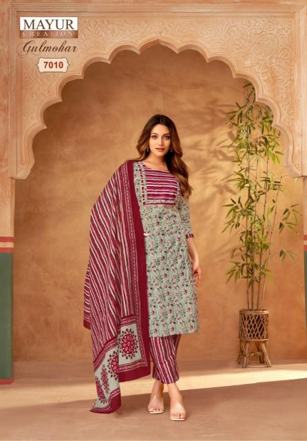 Mayur Gulmohar Vol 7 Designer Cotton Kurti Bottom With Dupatta