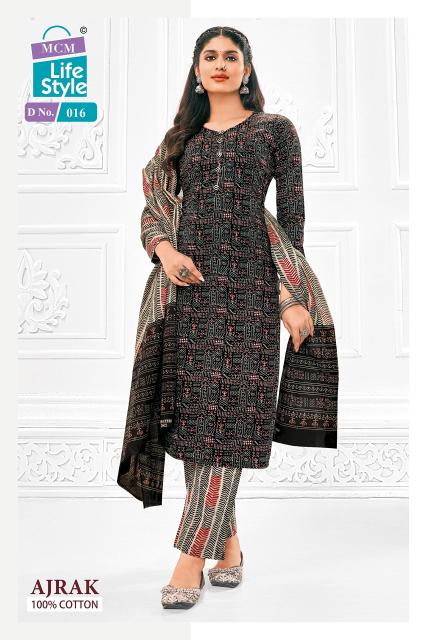 Mcm Ajrak Vol 1 Cotton Ajrak Printed Kurti Bottom With Dupatta