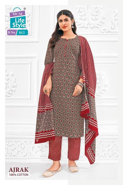 Mcm Ajrak Vol 1 Cotton Ajrak Printed Kurti Bottom With Dupatta